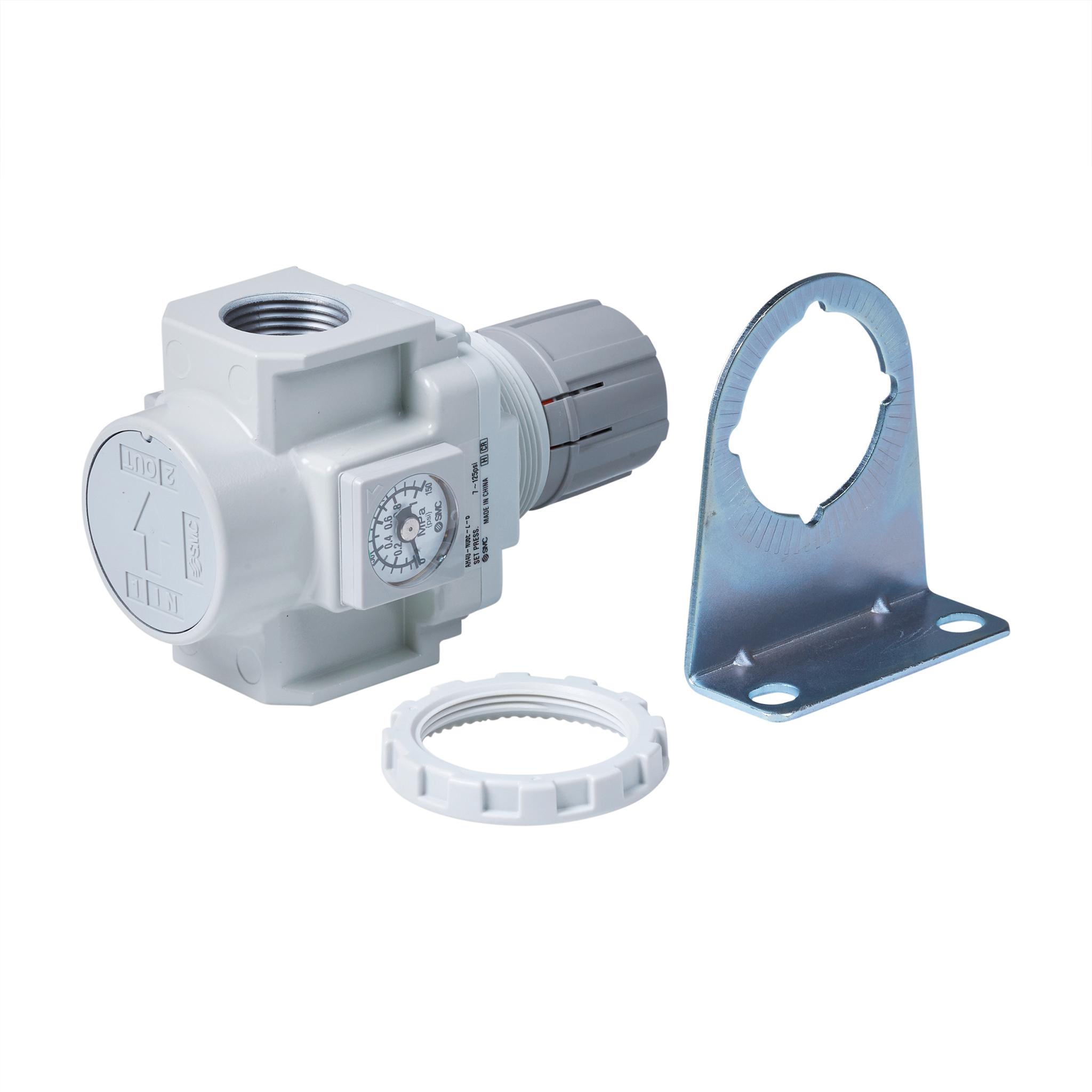 regulator with lock nut and bracket